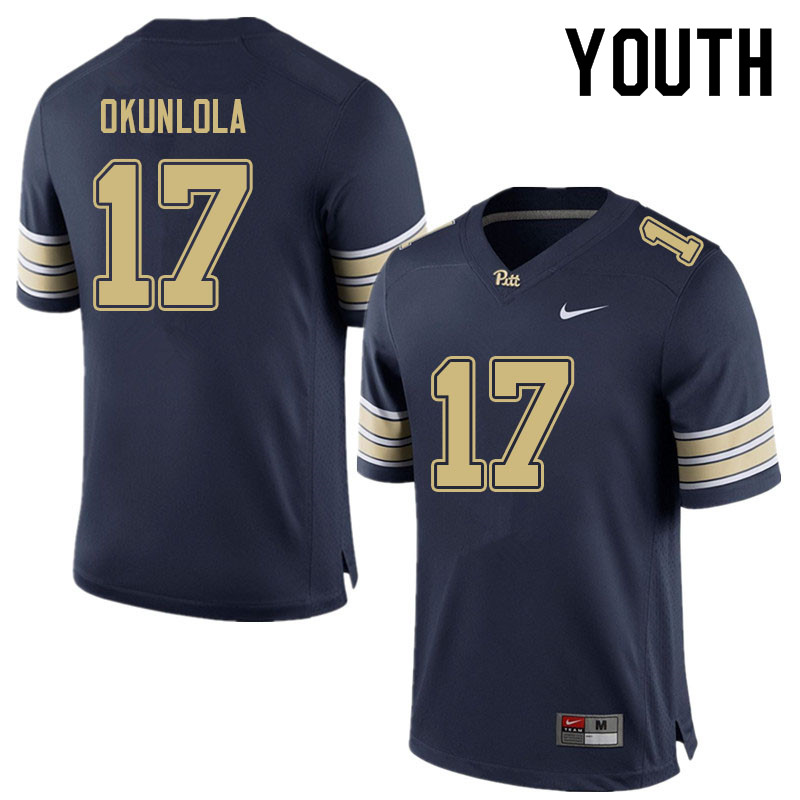 Youth #17 Samuel Okunlola Pitt Panthers College Football Jerseys Sale-Navy